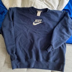 blue glitter nike crewneck